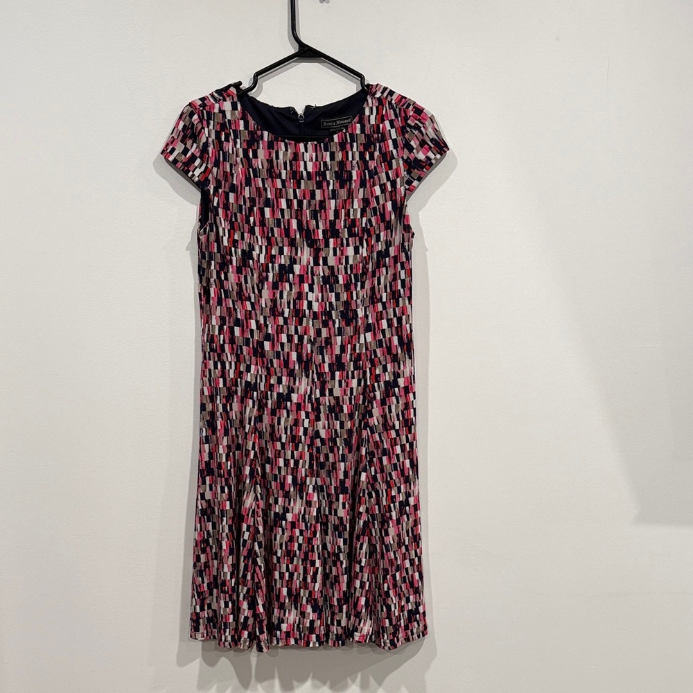 Jessica Howard Vibrant Pink and Black Midi Dress